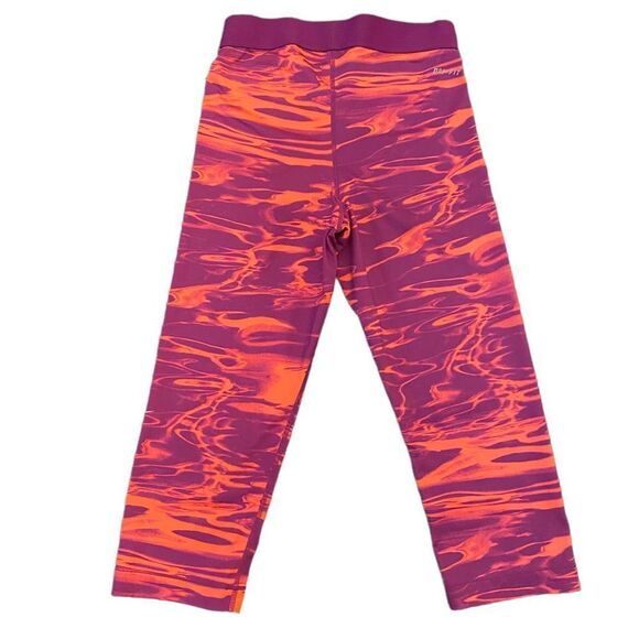 Nike womens Pro Orange Purple Swirl Capri Legging Small - Picture 4 of 8